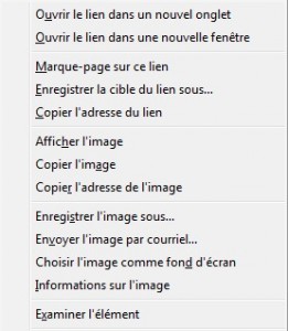 clic droit pour image web