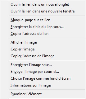 clic droit pour image web