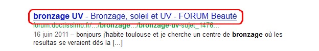 Exemple de titre résultat google