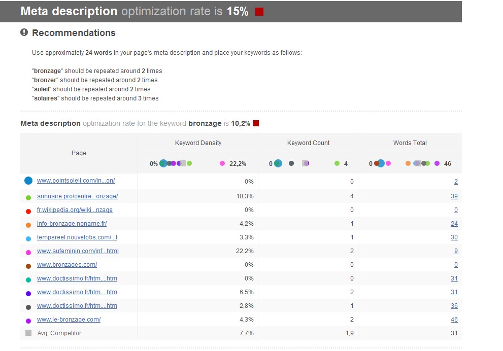 exemple website auditor rapport méta description