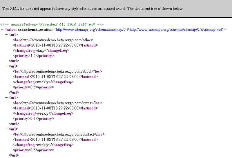 Un exemple de Sitemap en XML