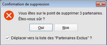 Boite de dialogue condirmation suppression