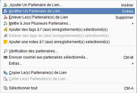 Comment modifier un partenaire de lien