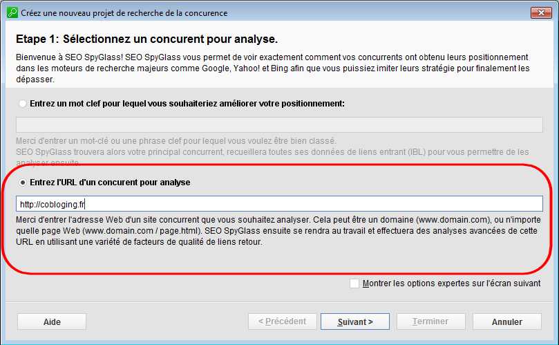 étape intermédiaire dans spyglass