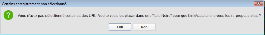 Blacklister des sites dans linkassistant