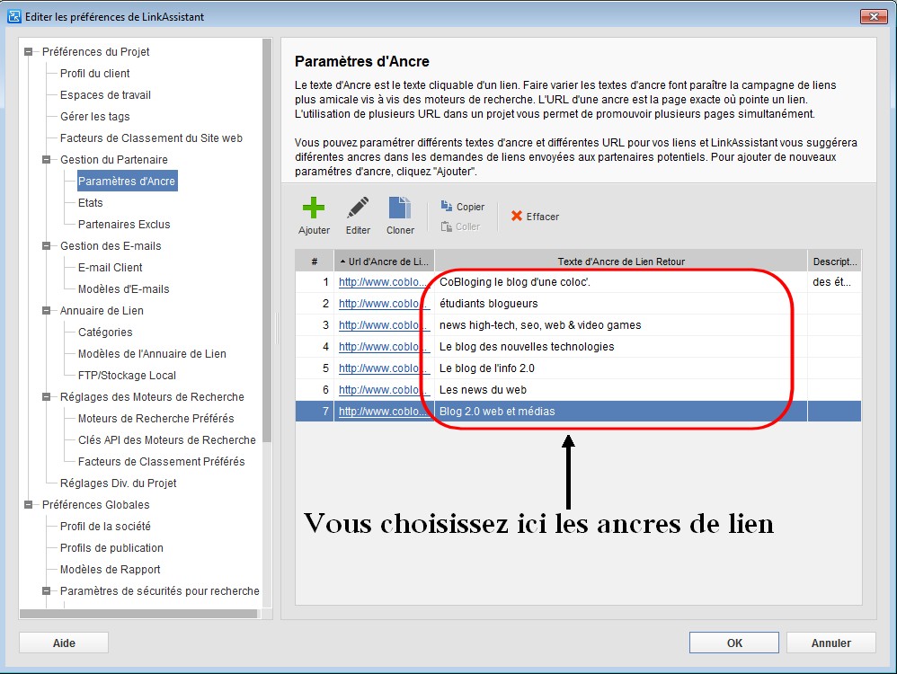 Tuto d'utilisation de LinkAssistant pour le Netlinking